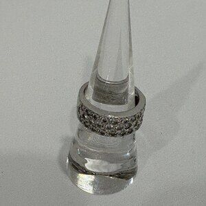 Silver Ring with faux diamonds - size 7